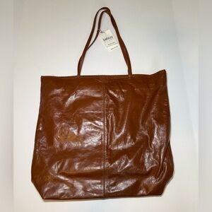 Latico Nora Leather Tote Shoulder Bag in cognac brown NWT